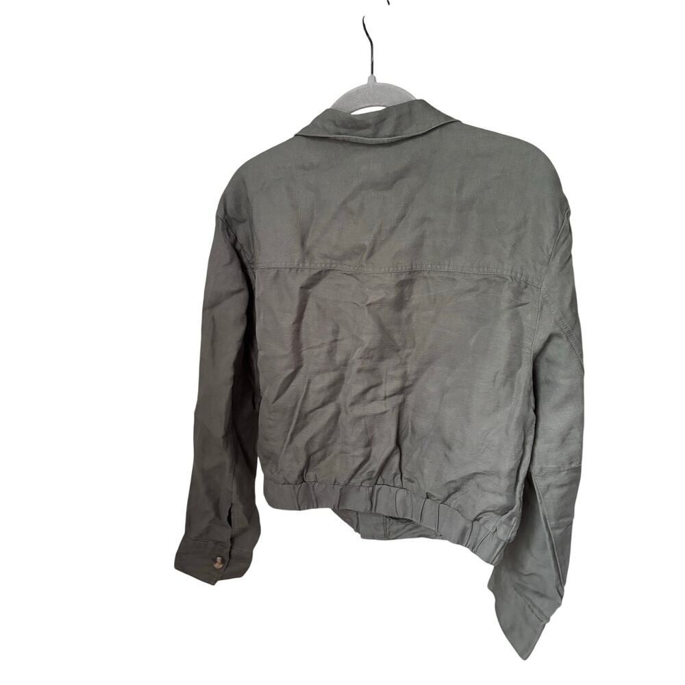 Cynthia Rowley Utility Jacket Womens Medium Olive Green Zip Front Lightweight - Picture 7 of 7